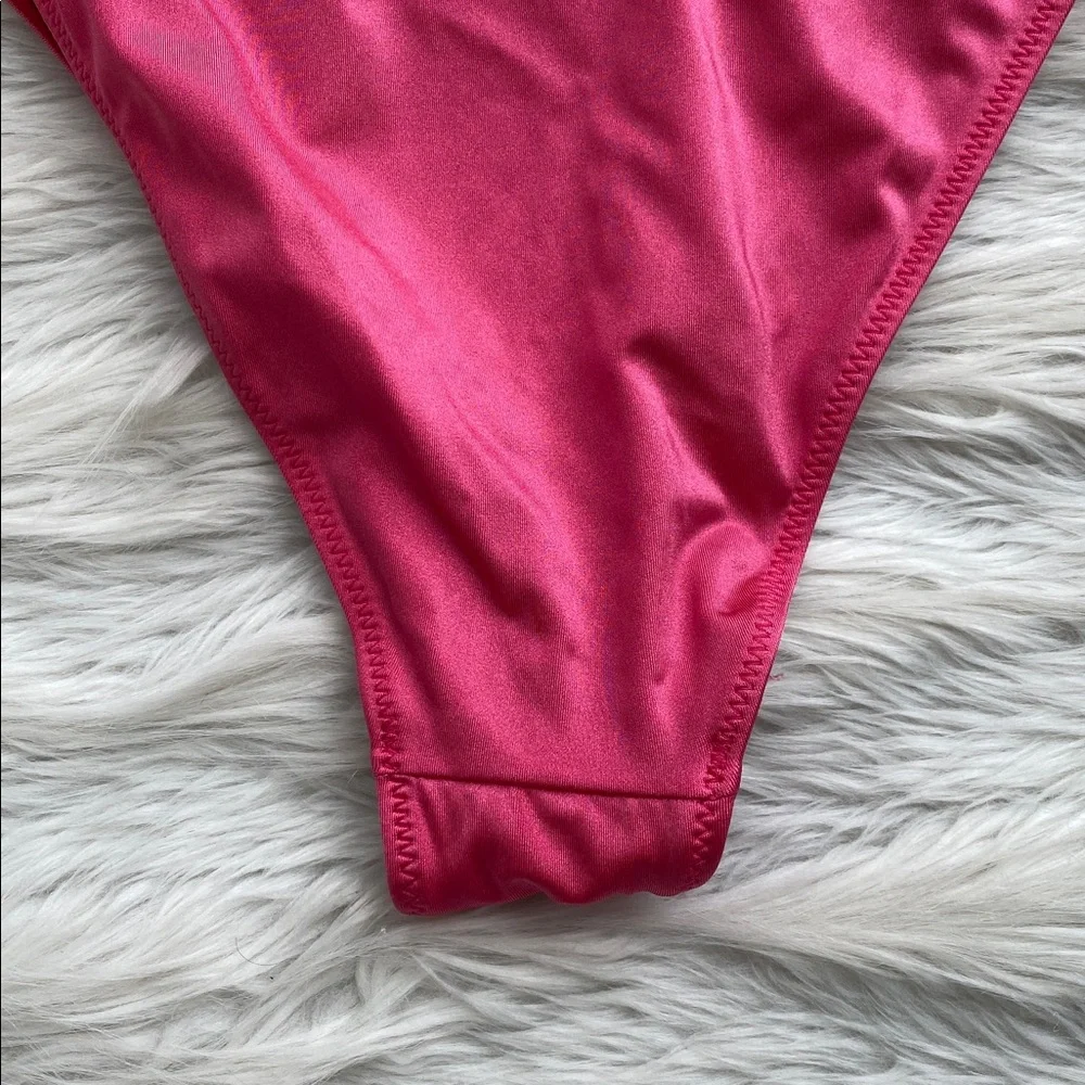 LA Hearts by PacSun | Pink & Red Reversible Ria V High Cut Bikini Bottom